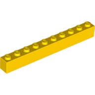 Lego kostka (kostička) 1x10, žlutá (611124, 4111843, 4192022, 4200026)